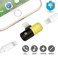 Dual 8pin Splitter Audio Adapter Connector For iPod/iPhone/iPad Yellow
